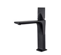 LMRJHAZ Robinet de bassin de robinet de cuisine noire mate avec mélangeur à eau chaude et froide chromée lavabo de toilette Crane nickel brossé court