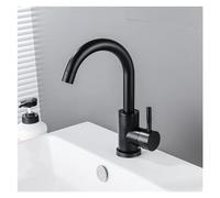 LMRJHAZ Robinet de bassin noir Can 360 Rotation Pont monté en acier inoxydable Cold et chaud Évier de salle de bain, installation facile