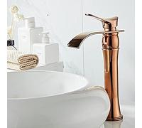 LMRJHAZ Robinet de bassin Robinet de salle de bain Haude et froide Crane en laiton Fauce de bassin cascade Chauffeur d'eau à manche unique