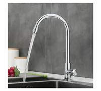 LMRJHAZ Robinet de cuisine 304 en acier inoxydable chromé monocyle ne mange un robinet de cuisine du robinet de cuisine à puix de lavabo froid, installation facile