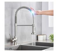 LMRJHAZ Robinet de cuisine blanc et noir Handle unique Tire Sort Mixer de cuisine et d'eau froide Taps montés (couleur: noir mat)