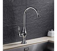 LMRJHAZ Robinet de cuisine, robinets de lavabo de cuisine en laiton Single Tire Sortier Spout Spout Chrome plaqué à manche unique Copper Tap européen Mixer de mode moderne Tap Waterfall Bronze Finish