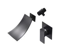 LMRJHAZ Robinet de lavabo de salle de bain en cuivre moderne cascade murale cachée en or dissimulé