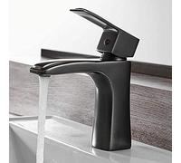 LMRJHAZ Robinet de salle de bain robinet noir simple manchette à eau froide chaude Tapisser à eau lavage de lavabo de la salle de bain du bassin monté en bassin, robinets pour lavabos de salle de