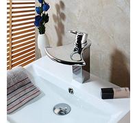 LMRJHAZ Robinets de lavabo de salle de bain en laiton massif Robinet de salle de bain moderne Robinets cascade Robinets à trou unique Robinet d'eau froide et chaude Robinet de lavabo Mélangeur