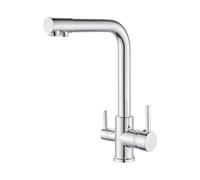 LMRJHAZ Robinets d'évier de cuisine 3 voies en laiton plaqué 3 en 1 robinets de cuisine-chrome plaqué beauté vient