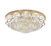 LMRJHAZ Round K9 Crystal Plafond Light Modern Crystal Raindrop Chaner 3 Color Dimmable avec télécommande Aménagement de plafonnier à la télécommande pour Chambre à Coucher pour Le Salon