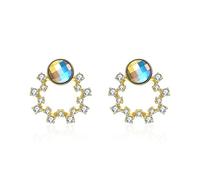 LMRJHAZ S Ladies Couper mignon avec des crines colorées brillantes élégantes simples élégants boucles d'oreilles haut de gamme