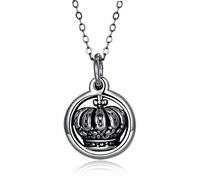 LMRJHAZ S925 Bijoux non allergique en argent sterling à haut niveau Collier de couronne vintage