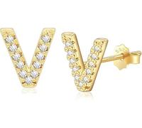 LMRJHAZ S925 Boucles d'oreilles à Plat à Plat hypoallergénique pour Femmes | Boucles d'oreilles en Or 14K / Or Blanc avec zircone | Bijoux daity Tragus pour Tous Les Jours, Les Mariages et