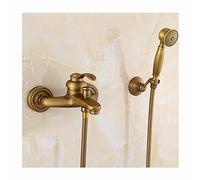 LMRJHAZ Salle de douche baignoire antique baignoire en laiton avec pomme de douche à main le concept de téléphone unique ensemble de douche à manche unique de douche de salle de bain robinet chaud et