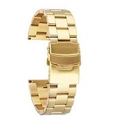 LMRJHAZ Sangle de montre, bande massif en acier inoxydable 20/22 mm rose or/or/bleu pliage de sangles de métal