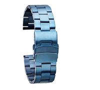 LMRJHAZ Sangle de montre, bande massif en acier inoxydable 20/22 mm rose or/or/bleu pliage de sangles de métal