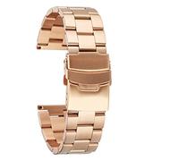 LMRJHAZ Sangle de montre, bande massif en acier inoxydable 20/22 mm rose or/or/bleu pliage de sangles de métal
