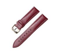 LMRJHAZ Sangle de montre en cuir 14 mm 16 mm 18 mm 20 mm 22 mm Bande de montre pour femmes Accessoires de montre masculine rouge brun rouge (orange, 22 mm)
