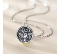 LMRJHAZ Silver Silver Round Verket Tree of Life Cristal Crimpation Memorial Ashes Urn Collier Bijoux KeepSake