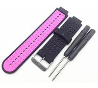 LMRJHAZ Soft Silicone Watch Strap Remplacement du bracelet Wrist Watch For Forerunner 220/230/235/620/630 Watchband avec outils/rose noir