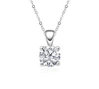 LMRJHAZ Sparkling 1 carat D Color Moissanite Pendant Colliers pour femmes 100% 925 Bijoux de mariage en argent sterling