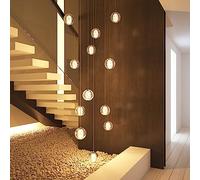LMRJHAZ Staise moderne S compatible avec un plafond haut plafonnier Praginage à boule de cristal Lumières 36-Light Spiral Cage Chaner Hanging Lighting Compatible avec le salon Foyer G4 Base (Crystal +
