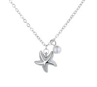 LMRJHAZ Starfish Round Pearl Charm Pendant Choker Collier For Girl Women Wedding Jewelry
