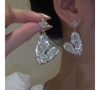 LMRJHAZ Style enracinais Rhingestone Bowknot Tassel Boucles d'oreilles Longues pour Femmes Bijoux de Mariage Cadeau d'anniversaire