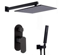 LMRJHAZ Système de robinet de douche Ensemble, salle de bain Taps Luxury Rain Mixer Set Set Mur Murled Pluasfall Head Système de douche Système de douche avec pomme de douche et tuyau de douche, or,