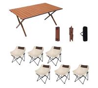 LMRJHAZ Table de Camping avec Ensemble d'air, Pliable de Carbone Portable en Acier en Acier en Acier léger directeurs de Pliage air pelouse l'air pour Barbe
