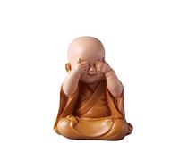 LMRJHAZ Table Desktop Decor Style Chinois Zen Sagesse Little Monk Decoration Ancient Style Bouddha Mignon Salon Study de Bureau Décoration créative Blessing Gift Statue Ornement (Couleur: Or)