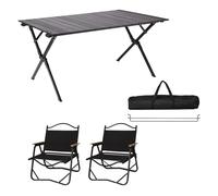 LMRJHAZ Table Pliante avec aérien Ensemble de 2, Aluminium Portable Pliant Camping Table Pliant Picnic Airs pour Bea, Pêche, Randonnée, BBQ, Fêtes, Activités