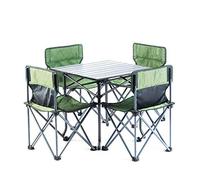 LMRJHAZ Tableau de Pique-Nique Léger Camp Outdoor Camp Portable Table de Pliage Airs Ensemble avec Sac de Transport 4 Airs + 1 Table Taille compacte pour Le Camping Tables Portables, Vert (Vert)