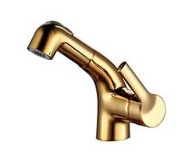 LMRJHAZ Tapeur de mélangeur de Bassin avec Pull-Out pulvérisation de Salle de Bain Taps de Salle de Bain Chauds et froids 2 Modes de Sortie d'eau en Laiton lavabo de Salle de Bain Robinet de