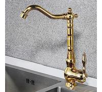 LMRJHAZ Tapisseur d'évier de cuisine, robe de salle de bain en laiton antique de style européen robinet de bassin d'eau chaude et froide 360 ° Ratation de lavabo à lavabo chaud et froid
