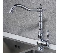 LMRJHAZ Tapisseur d'évier de cuisine, robe de salle de bain en laiton antique de style européen robinet de bassin d'eau chaude et froide 360 ° Ratation de lavabo à lavabo chaud et froid