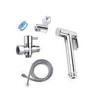 LMRJHAZ Toilet à main le kit de pulvérisateur bidet à main en laiton Chrome Placé de salle de bain Bidet robinet Spray Chower Head with Type & T-Adapter & Horsder, B, comme indiqué (B comme