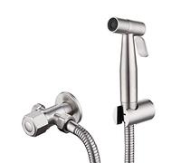LMRJHAZ Toilettes en acier inoxydable Tendu à main Bidet Robinet pulvérisateur Bidet Set Papetter Gun Toilet Spray pour la pomme de douche d'auto-nettoyage de la salle de bain, A1 (A4)