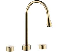 LMRJHAZ Tout le bassin de bronze Hot et froid Ficet Double manche à trois trous Bassin de lavage Faucet trois pièces chaudes comme jamais