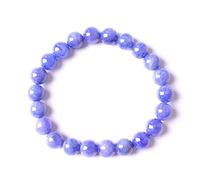 LMRJHAZ Véritable Tanzanie naturelle Tanzanite Blue Gemstone Round Perles Femme Bracelet Men 7-10 mm AAAA