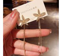 LMRJHAZ Zircon incrusté -color coeur long pavage de boucles d'oreilles à glands bijoux pour les femmes cadeaux d'anniversaire