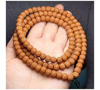 LMRJHAZM 108 Bodhi Bracelet de Perles Bouddhiste Rudraksha Perles Mala prière Bouddhisme tibétain Collier Chakras8 * 10mm