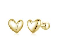 LMRJHAZM 18g Gold Mini Heart Serling Silver Hypoallergène Boucles d'oreilles percées pour les femmes Girls Minimaliste Love Soud à cœur Stude minuscule petit cartilage 3 mm Bor