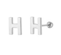 LMRJHAZM 18g Tiny Boucles de goujon initiales pour femmes filles 925 argent sterling 14k plaqués or hypoallergénique mignon petit alphabet lettre cartilage tragus 3 mm bille à billes perçage oreille