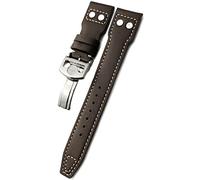 LMRJHAZM 20 mm 21 mm 22 mm Rivet Calfskin Watch Band Fit pour IWC Watch Big IW5009 Spitfire IW3777 Le Petit Prince Mark Strap (Couleur: Black Blanc 1, taille: 22 mm)