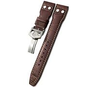 LMRJHAZM 20 mm 21 mm 22 mm Rivet Calfskin Watch Band Fit pour IWC Watch Big IW5009 Spitfire IW3777 Le Petit Prince Mark Strap (Couleur: Black Blanc 1, taille: 22 mm)