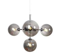 LMRJHAZM 4 Lustre de Chambre à Coucher en Verre Spoutnik léger au Milieu du siècle | La Lampe Suspendue Moderne avec Une Finition chromée brossée | Suspension de Chambre à Coucher