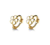 LMRJHAZM 6 mm minuscule mignon fleur cerceau argent sterling mini petit cerceau de cartilage boucles d'oreilles pour les femmes adolescents hypoallergéniques fleurs de marguerite en émail