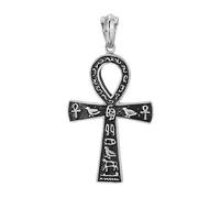 LMRJHAZM 925 Collier ankh vintage en argent sterling pour femmes, ancien pendentif ankh - bijoux égyptien pour hommes, collier ankh égyptien pour les cadeaux de Noël d'Halloween