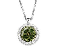 LMRJHAZM 925 Collier de feuilles vertes en argent sterling pour les femmes Colliers de trèfle des feuilles de trèfle avec collier de chaîne de charme chanceux