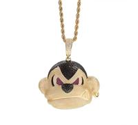 LMRJHAZM 925 Collier de singe en argent sterling pour femmes et hommes, colliers de singe animale, pendentif de singe, charme de singe, collier de singe pour filles, pendentif de singe roi