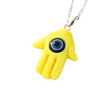 LMRJHAZM 925 Collier Hamsa en argent sterling pour les femmes et les hommes, Collier à main de Hamsa Multicolor Evil Eye Turkey Lucky Blue Eye Fatima Hand Clavicle Chain, Mano de Fatima Con Ojo Turco