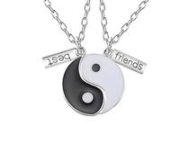 LMRJHAZM 925 Collier Yang Yang Silver Silver pour hommes et femmes, collier pendentif réglable, collier de yin et yang, collier yin Yang pour hommes, Yin, Yin